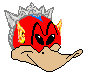 Quack's picture, a duck with Vulcan ears and a Minbari head crest